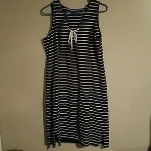 Navy and White Sun Dress by Lauren XL
